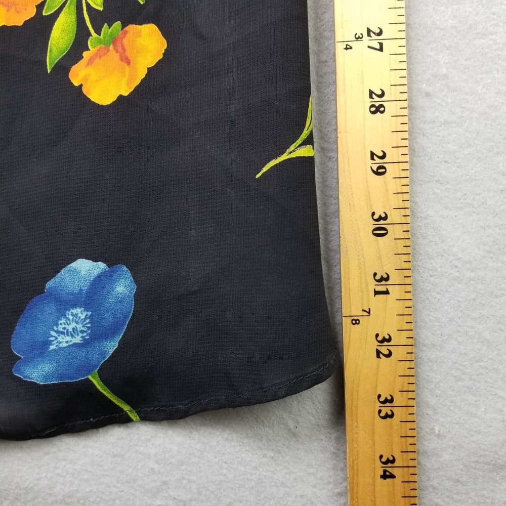 Talbots Maxi Dress Womens Size 4 Black Flowers Floral Allover Made USA - Picture 6 of 11
